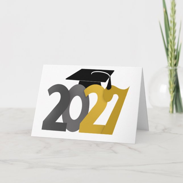 Gold and Silver Class of 2027 Graduation Card (Front)