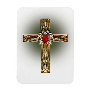 Gold and Silver Cross Magnet