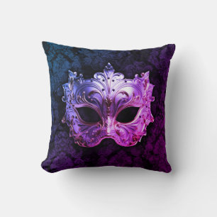 Gold and Silver Filigree Venetian Mask Cushion