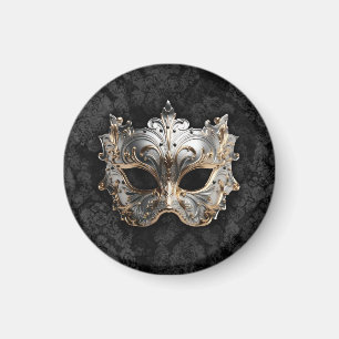 Gold and Silver Filigree Venetian Mask Magnet