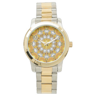 Gold and Silver Fractal Kaleidoscope Watch
