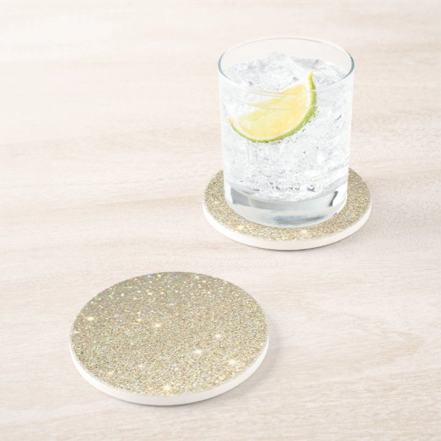 gold and silver glitter coaster (Side)