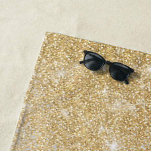 Gold and Silver Glitter Ombre Luxury Design  Beach Towel