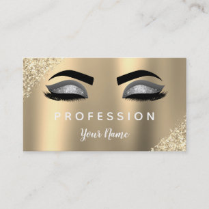 Gold and Silver Glitter Sparkle Makeup Artist Business Card