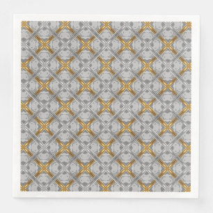 Gold and Silver Laced Medallions Pattern Napkin