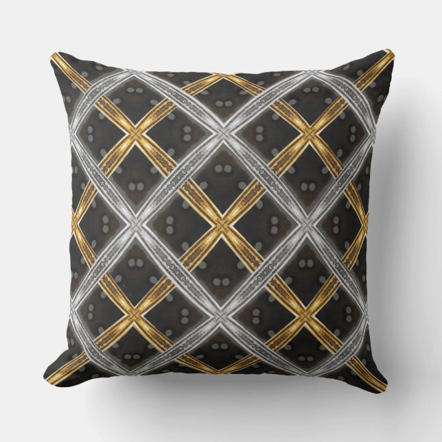 Gold and Silver Laced Pattern Cushion (Front)