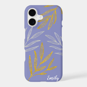 Gold and Silver Leaves Personalised Phone Case