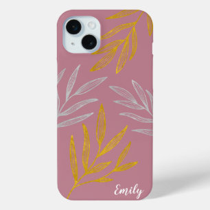 Gold and Silver Leaves Personalised Phone Case