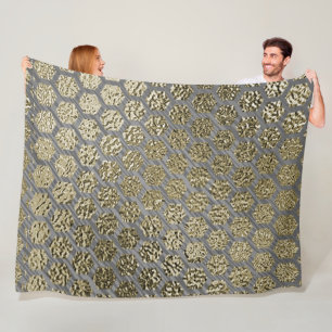 Gold and Silver Luxury Design Fleece Blanket