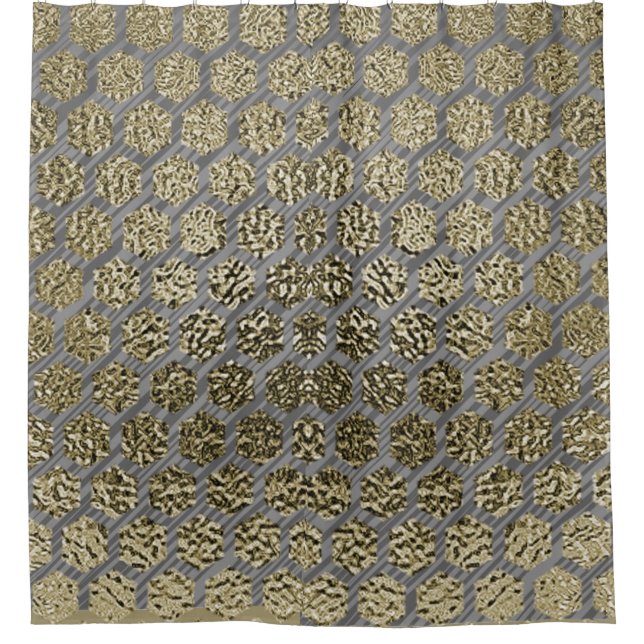 Gold and Silver Luxury Design  Shower Curtain (Front)