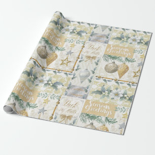 Gold and Silver Metallic Look Christmas Gift Wrap