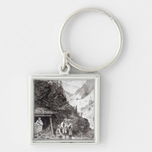 Gold and Silver Mining Key Ring