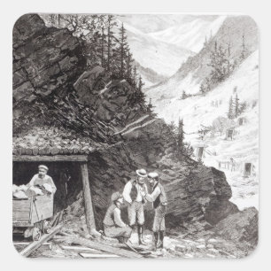 Gold and Silver Mining Square Sticker