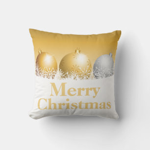 Gold and Silver Ornaments Christmas Cushion