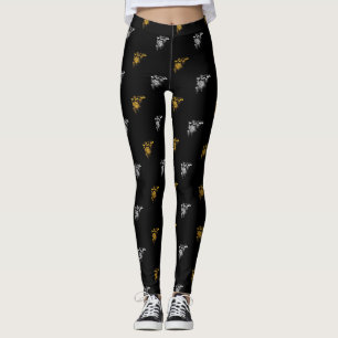 Gold and Silver Pinecones & Pine Branches Leggings