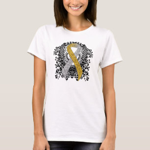 Gold and Silver Ribbon with Wings ribbon T-Shirt