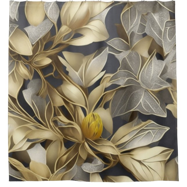 gold and silver sequils shower curtain (Front)