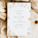 Gold and Silver Snowflakes Save The Date<br><div class="desc">Winter-themed Save The Dates adorned with gold and silver snowflakes.</div>