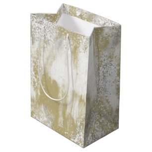 Gold and Silver Spattered Medium Gift Bag