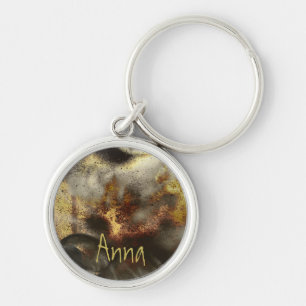 Gold and Silver Star Dust Effect Key Ring