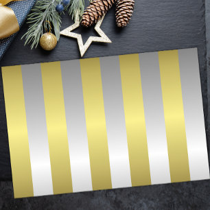 Gold and Silver Stripes Christmas Tissue Paper