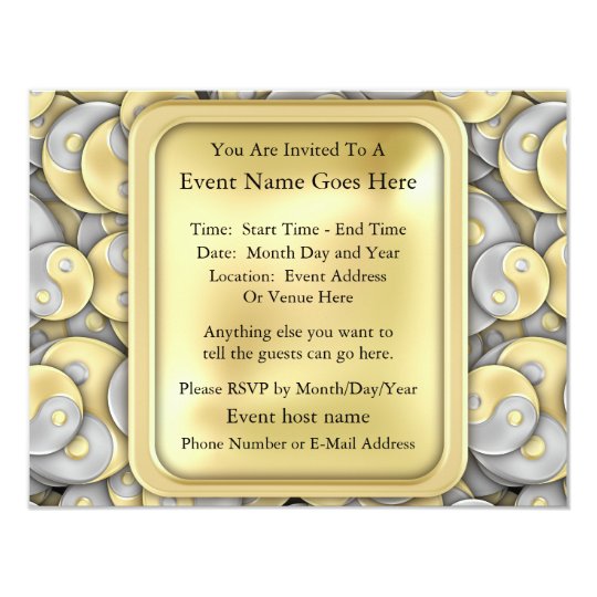 Gold and Silver Yin and Yang Card