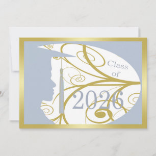 Gold and Sky-Blue Man Silhouette 2026 Card