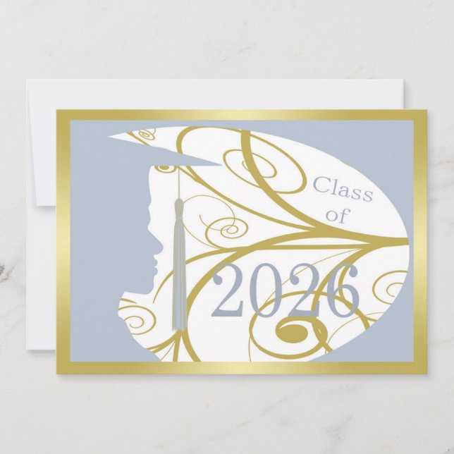 Gold and Sky-Blue Man Silhouette 2026 Card (Front)