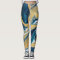 Gold and Teal all-over-print leggings