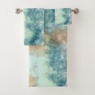 Gold and Teal Bath Bath Towel Set