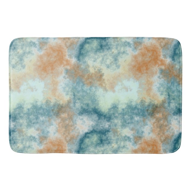 Gold and Teal Bath  Mat (Front)