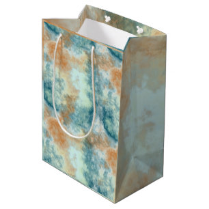 Gold and Teal Bath  Medium Gift Bag