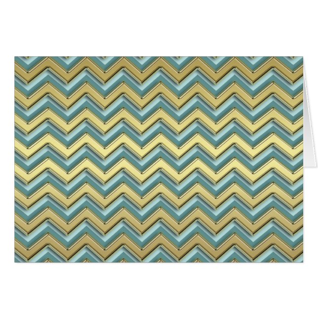 Gold and Teal Chevron Pattern (Front Horizontal)