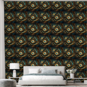 Gold And Teal Fractal Art The Sense Of Sight, Wallpaper
