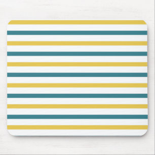 Gold and Teal Stripes Mouse Pad