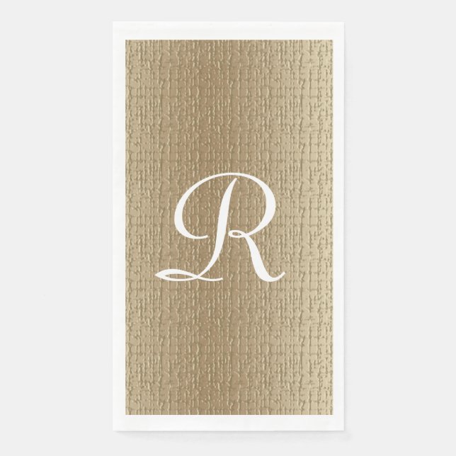 Gold and White 50th Wedding Anniversary Monogram   Napkin (Front)