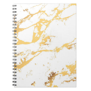 Gold and White Abstract Acrylic Painting Abstract Notebook