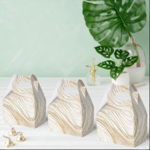 Gold and White Abstract Design Favour Box