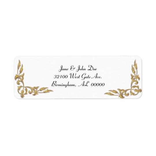 Gold and White Address Labels