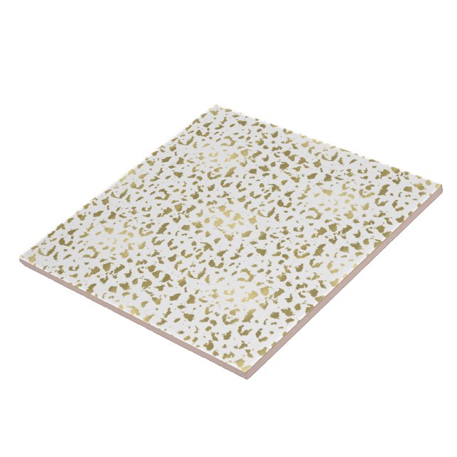 Gold and White Animal Print Tile (Side)
