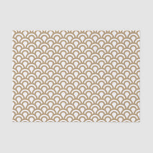 Gold and White Art Deco Fish Scale Pattern Tissue Paper
