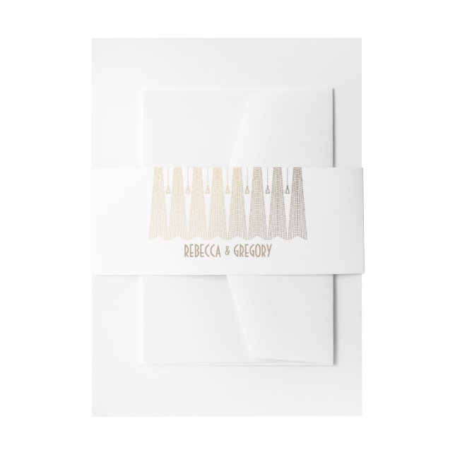 Gold and White Art Deco Gatsby Wedding Invitation Belly Band (Front Example)