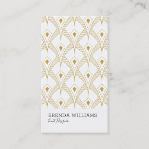 Gold and white art-deco pattern business card