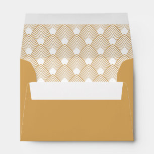 Gold and White Art Deco Pattern Envelopes