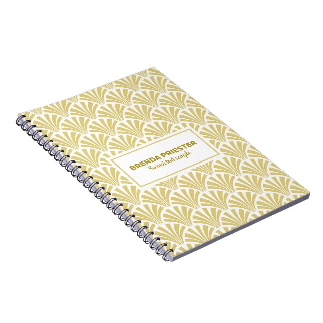 Gold and white art-deco pattern notebook (Right Side)