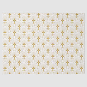 Gold and white art-deco pattern tissue paper