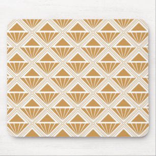 Gold and white Art Deco pattern with rhombuses Mouse Pad