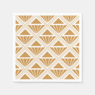 Gold and white Art Deco pattern with rhombuses Napkin