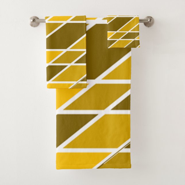 Gold and White Bath Towel Set (Insitu)