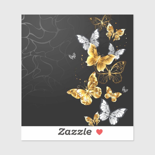 Gold and white butterflies (Sheet)